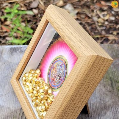 Tranh lưu niệm để bàn mandala kalachakra và thỏi vàng mẫu 1